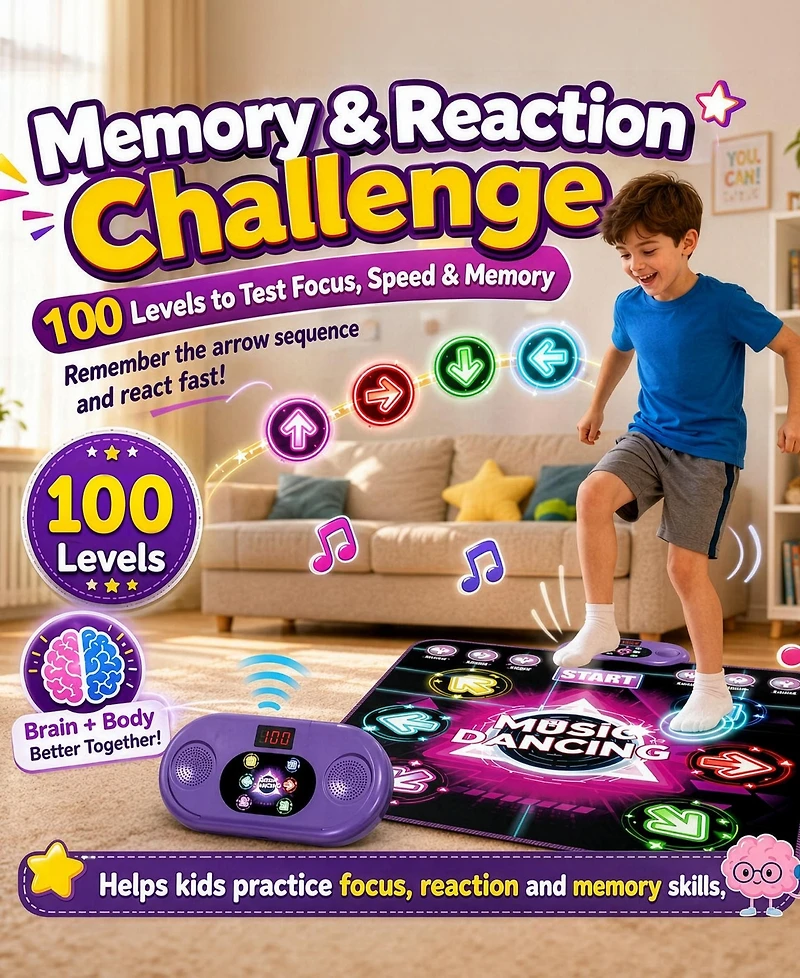 Sugift Interactive Bluetooth Dance Mat for Kids, Ages 3+