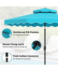Gouun 10 Feet Outdoor Patio Umbrella with Push Button Tilt and Crank Lift
