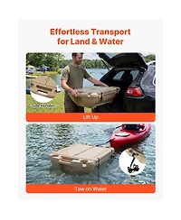 Hongge 40 Qt Floating Ice Chest Cooler with Dry Storage Compartment