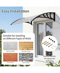 Gouun 39 x 30 In Outdoor Front Door Window Awning Door Canopy Exterior