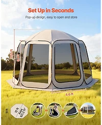 Gouun 12 x 11 ft Pop Up Screen House Tent for 10 to 12 People with Carry Bag