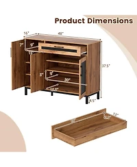 Sugift 48 Inch Sideboard Buffet Cabinet with Drawer and Metal Legs