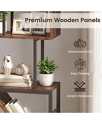 Sugift 6-Tier Floor Standing S-Shaped Geometric Tree Bookshelf Bookcase with Open Shelves