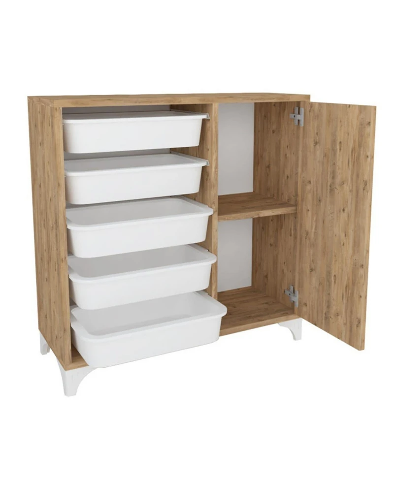 Sugift Buffet Sideboard Cabinet with 5 Removable Drawers and 2-Shelf Storage