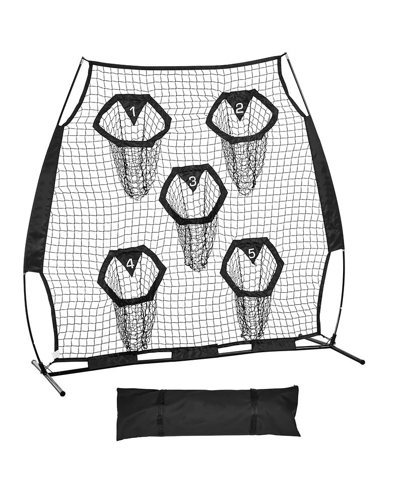 Hongge 6 x 6 ft Football Throwing Net with 5 Target Pockets