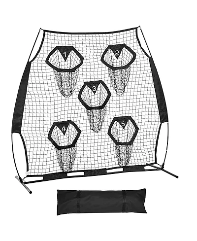 Hongge 6 x 6 ft Football Throwing Net with 5 Target Pockets