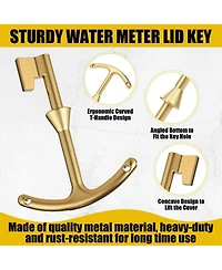 Xdovet Water Meter Key Steel Wrench T-Handle 4-Way Valve Tool