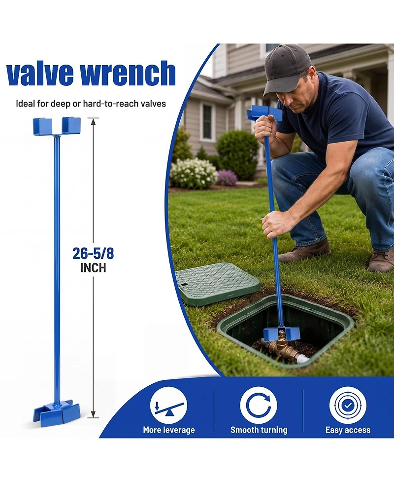 Xdovet Ball Valve Wrench Shut Off Tool Water Key Control Handle Heating Boiler Fire Hydrant