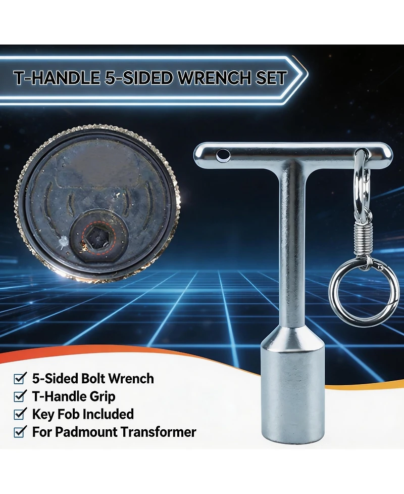 Xdovet Penta Wrench Extension Curb Box T-handle Transformer Key