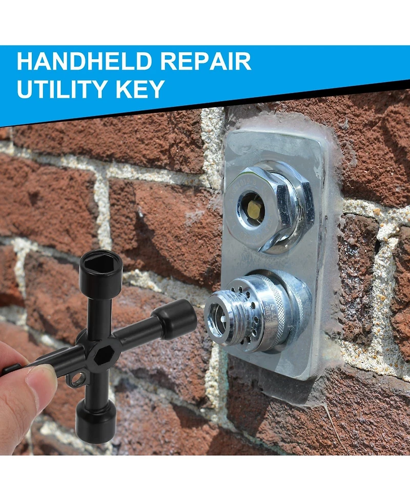 Xdovet 4 Way Utility Key Multifunction Wrench For Valve Spigots Cabinet