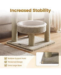 Sugift 36in Carpeted Cat Tree with Plush Perches Scratching Posts and Dangling Ball