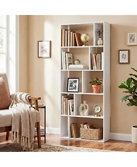 Sugift 5-Tier Modern Bookshelf with Open Back and 2 Anti-Tipping Kits