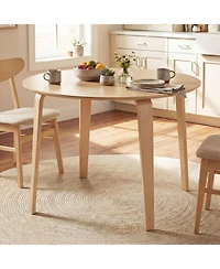 Sugift 3-Piece Dining Table Set with 2 Padded Chairs and 37.5in Round Rubber Wood Table
