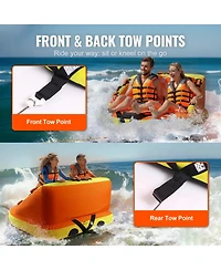 Hongge Inflatable High-Back Deck Seat Towable Tube for 2 Riders