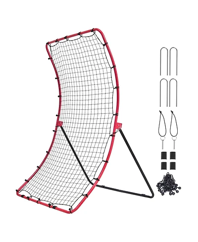 Hongge Adjustable-Angle Baseball PitchBack Rebounder Net 4 x 5.5 ft