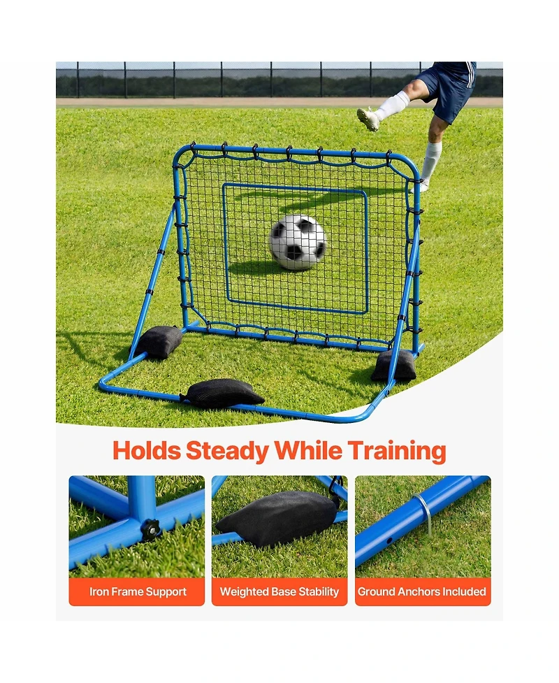 Hongge 5 x 4 ft Quick-Switch Angle Soccer Goal Rebounder Net