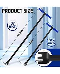 Xdovet Water Meter Key Shut Off Tool 4-Way T-Handle Wrench 28 Inch
