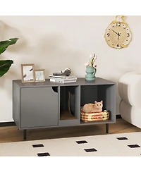 Sugift 40 in Cat Litter Box Enclosure for 2 Cats Hidden Cat Washroom