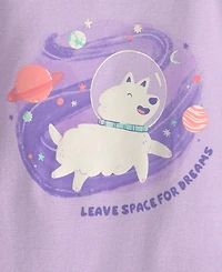 Carter's Toddler Girls' 2T-5T Space Dog Cotton Snug-Fit Pajama, 4-Piece Set