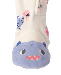 Carters Baby Girls' Monster 2-Way Zip Dream Plush Snug-Fit Footed Pajama
