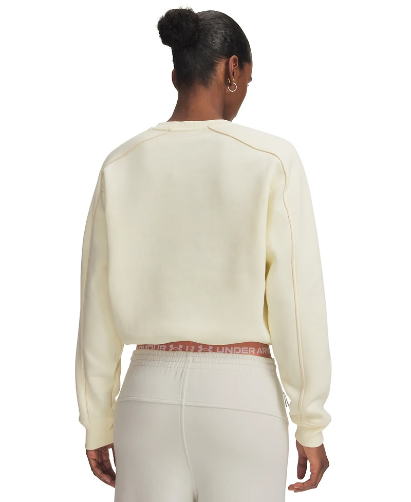 Under Armour Women's Rival Shimmer Cropped Long-Sleeve Crewneck Sweatshirt