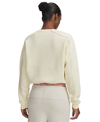 Under Armour Women's Rival Shimmer Cropped Long-Sleeve Crewneck Sweatshirt