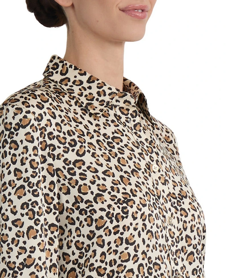 Jones New York Women's Utility Collared Long-Sleeve Blouse with Pockets