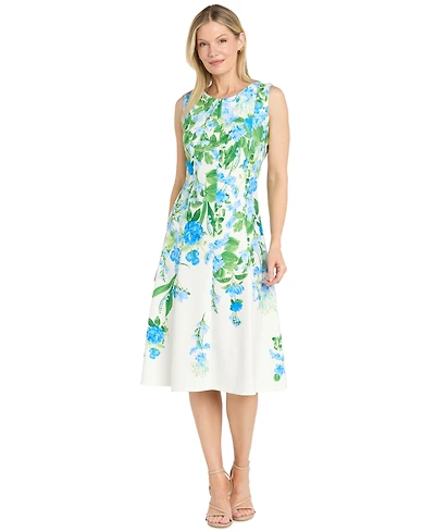 R & M Richards Women's Crewneck Midi Dress