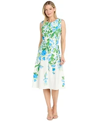 R & M Richards Women's Crewneck Midi Dress