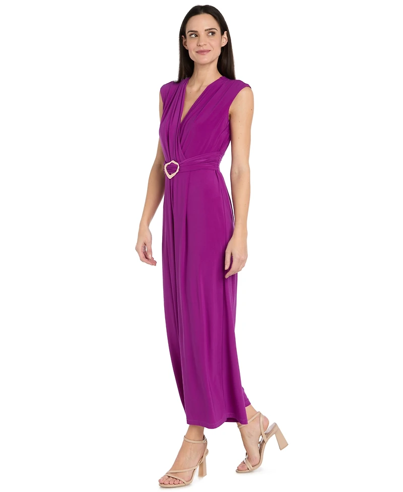 R & M Richards Women's Sleeveless Jersey Gaucho Jumpsuit