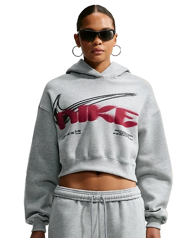 Nike Studio Women's Fleece Cropped Oversized Pull-On Hoodie