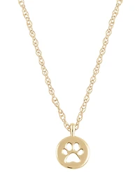 Macy's Small Dog Paw Necklace in 14k Yellow Gold