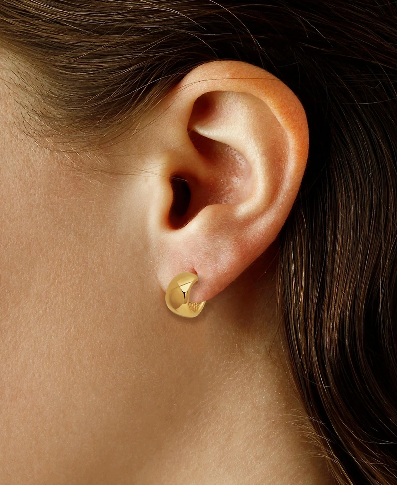 Macy's Sculptured X-Small Flat Band Hoop Cuff Earrings in 14k Yellow Gold