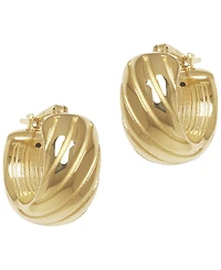 Macy's Sculptured Chunky Swirl Hoop Earrings in 14k Yellow Gold