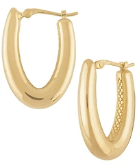 Macy's Sculptured Medium V-Shaped Hoop Earrings in 14k Yellow Gold
