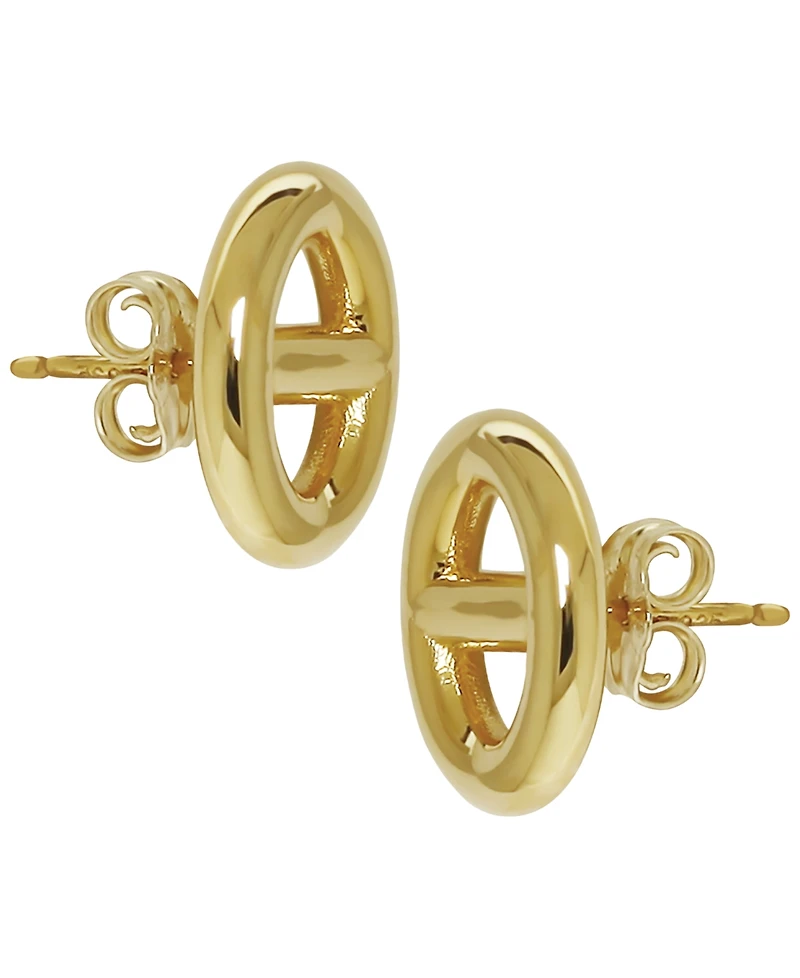 Macy's Sculptured Mariner Link Stud Earrings in 14k Yellow Gold