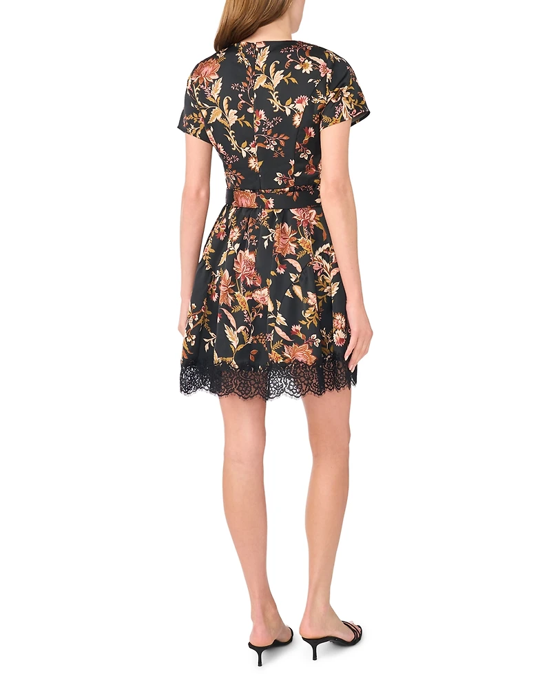 CeCe Women's Floral A-Line Mini Dress
