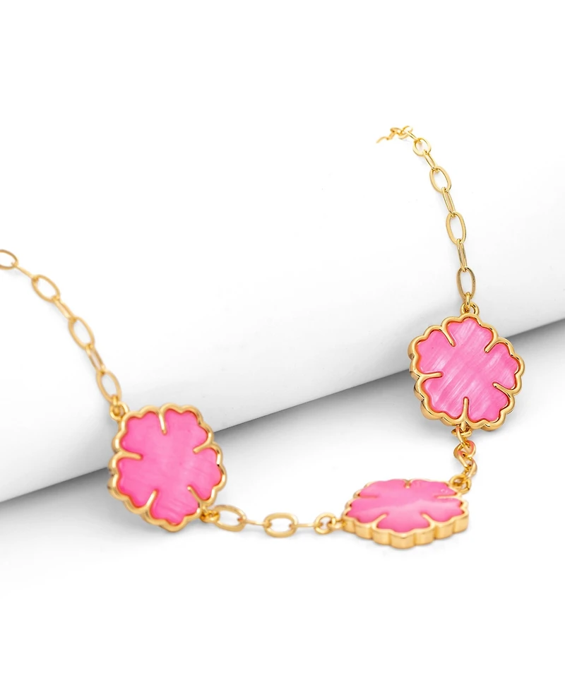 Rivka Friedman 18K Gold Plated Flower Station Necklace