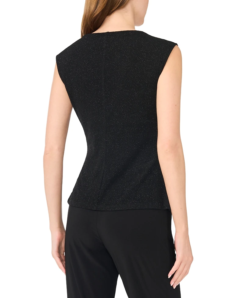 Msk Women's Asymmetrical Shirred Waist Sleeveless Top