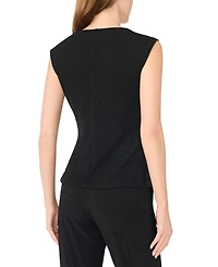 Msk Women's Asymmetrical Shirred Waist Sleeveless Top