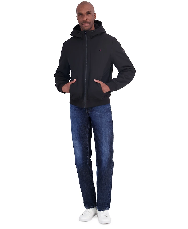Tommy Hilfiger Men's Sherpa Lined Soft Shell Bomber Jacket