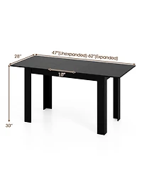 Sugift Extendable Rectangular Dining Table 47in-62in for 4-8 People Large Kitchen Table