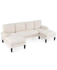 Sugift 101.5in x 49.5in x 28.5in U-Shaped Sectional Couch with Double Chaise for Living Room