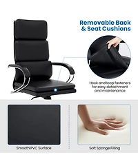Sugift Ergonomic Leather Office Chair with Adjustable Height and 90degree(s)-135degree(s) Rocking Function