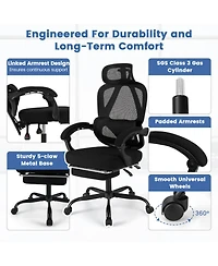 Sugift Ergonomic High Back Mesh Office Chair with Retractable Footrest and Adjustable Headrest