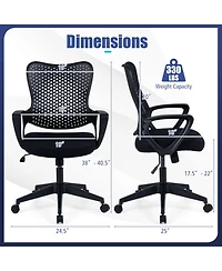 Sugift Ergonomic Office Chair Height Adjustable Computer Desk Chair with Breathable Butterfly Back