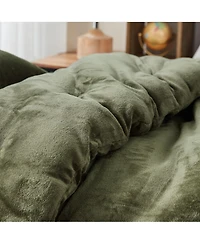 Thicker Than Thick - Coma Inducer Comforter Set - Standard Plush Filling - Winter Moss , King