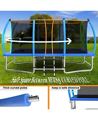 Zeny Outdoor Square Trampolines for Kids Adults Long Rectangular Tumbling Trampoline