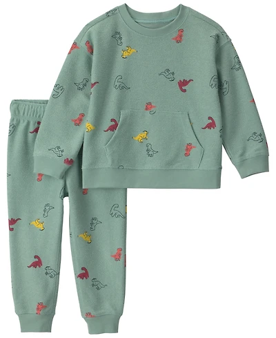 Carters' Toddler Boys' 2T-5T Crewneck Dinosaur French Terry Sweatshirt and Pants, 2-Piece Set