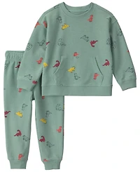 Carters' Toddler Boys' 2T-5T Crewneck Dinosaur French Terry Sweatshirt and Pants, 2-Piece Set